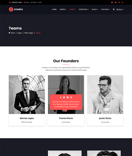 Teams Page